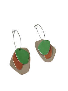 Design services: Lou Drop Earrings - Sand, Cognac, Spring Green