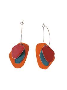 Design services: Lou Drop Earrings - Orange, Dark Turquoise, Red