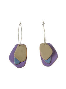 Design services: Lou Drop Earrings - Violet, Pigeon, Sand