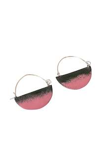 Landscape Earrings - Olive / Pink