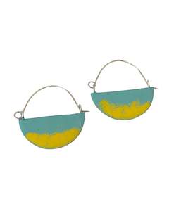 Design services: Landscape Earrings - Turquoise / Yellow