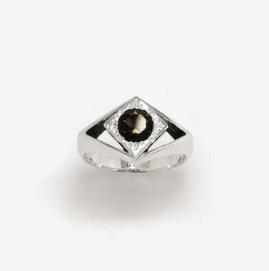 Design services: Curio Ring, Sterling Silver & Smokey Quartz: Size R 1/2