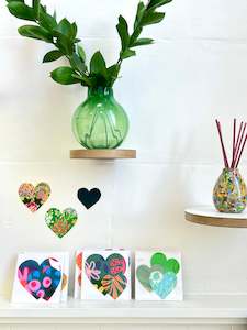 Restickable Fabric Wall Hearts