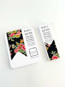 Magnetic Bookmark - Black Floral