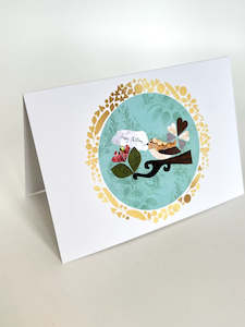 Design services: Happy Christmas Fantail card