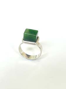 Design services: Large Pounamu almost-Cube Ring (RI-CU1)