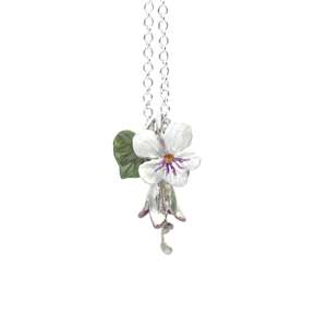 Silver Charm Floral Necklace - melody