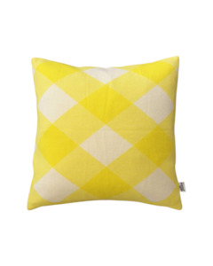 Bright Check Cushion Cover - Yellow