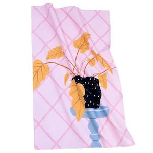 Design services: Illustrated Cotton Tea Towel - Blush Plant Stand