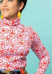 Design services: Roller Turtleneck Top - Bloom Scarlet