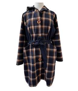 "Tiggy" Wool Blend Coat - Navy Check One-Off