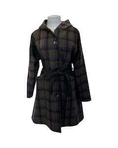 Design services: "Tiggy" Wool Blend Coat - Green Check