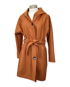 "Tiggy" Wool Blend Coat - Burnt Orange