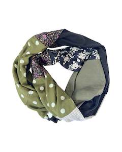 Infinity Scarf - Dark Florals / Black Merino