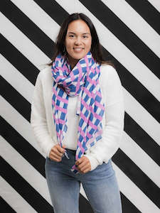 Design services: Purple Grid Cotton Scarf