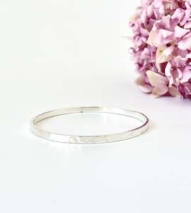 Design services: Textured Stirling Silver Bangle - 4mm width