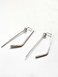 Silver Bent Bar earrings