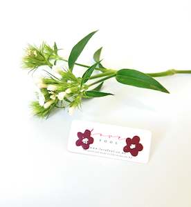 Design services: Bonnie Flower Studs - Crimson