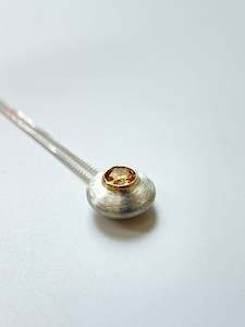 Design services: Moissanite in 18ct Gold on Textured Silver Necklace (CI-23)