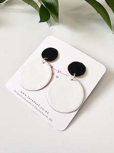 Polkadot Earrings - Black, White