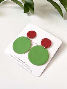 Polkadot Earrings - Red, Spring Green