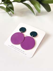 Design services: Polkadot Earrings - Dark Green, Mallow