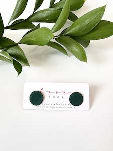 Design services: Dot Stud Earrings - Dark Green