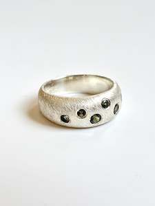 Design services: Australian Sapphire Ring in Textured Silver (CI-521)