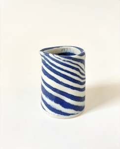 Design services: Small Pourer - Ceramic Nerikomi Dark Blue Stripe