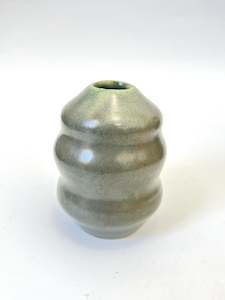 Ceramic Bud Vase - Green / Grey - by Lil Ceramics