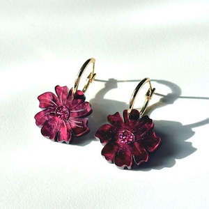 Wildflower Earrings - Merlot