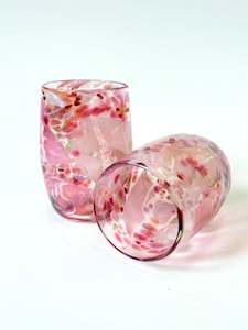 Design services: Handblown Glass Tumbler - Pink Shard