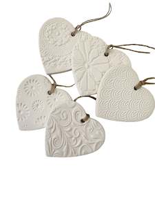 Porcelain Textured Heart Decoration