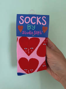 Design services: Socks by Studio Soph - I Heart You