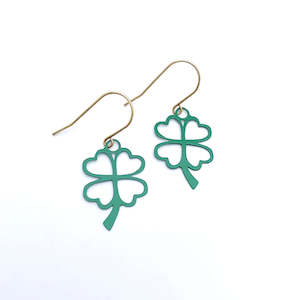 Design services: Mini Four Leaf Clover Earrings in Green