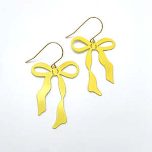 Midi Bow Earrings - Lemon Yellow