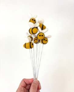 Design services: Bee on a stick - NZ Felted Wool