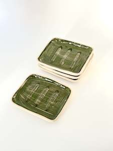 Design services: Ceramic Soap Dish - Dark Green