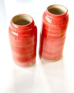 Colour Block Ceramic Vase - Red