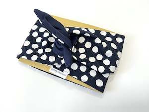 Girlband - Navy / White Large Dots