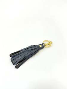 Tassel Keyring & Clip - Grey