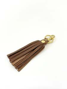 Tassel Keyring & Clip - Chestnut