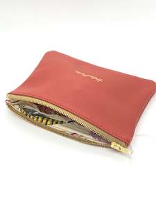 Zip Clutch, 20cm - Coral