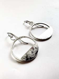 Design services: Silver Hoop with Solid Textured Piece Earrings