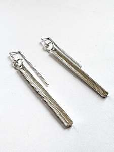 Silver Long Curve Earrings