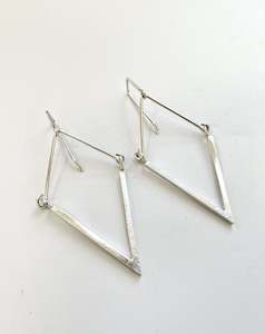 Silver Large V Shape Earrings