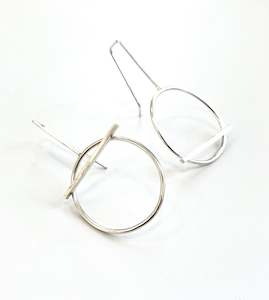 Design services: Silver Oval Hoop with Bar Earrings