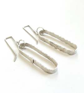 Design services: Silver Wide Wrap Oblong Earrings