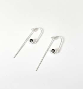 Small Silver Circle Earrings with Curved Post