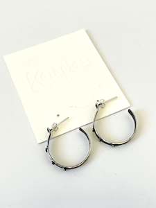 Black Rubbed Hoop Earrings